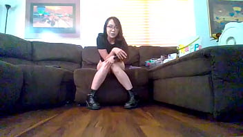 Barely Legal Goth Teen Cums All Over Living Room Floor free video