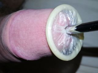 Rolling Condom Into Urethra Compilation, Urethral Sounding free video