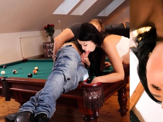 Stuck4K. Brunette Doesnt Know That Pool Game free video